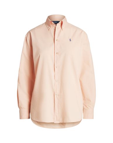 Polo Ralph Lauren Oversize Cotton Twill Shirt Woman Shirt Blush Size Xs Cotton In Pink