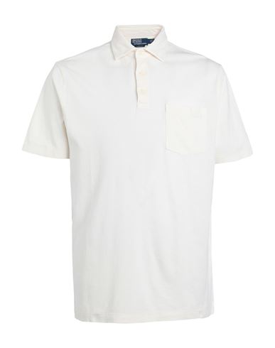 Polo Ralph Lauren Classic Fit Cotton-linen Polo Shirt Man Polo Shirt Ivory Size Xl Cotton, Linen In White
