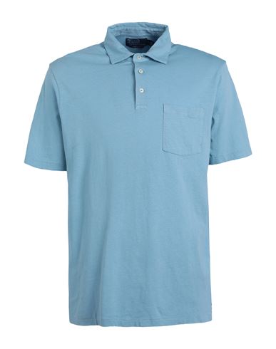 Polo Ralph Lauren Classic Fit Cotton-linen Polo Shirt Man Polo Shirt Light Blue Size Xxl Cotton, Lin