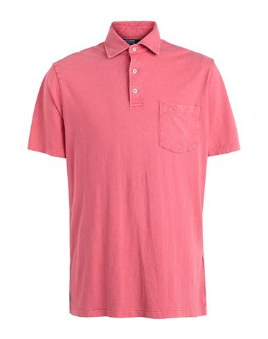 Polo Ralph Lauren Classic Fit Cotton-linen Polo Shirt Man Polo Shirt Salmon Pink Size L Cotton, Line
