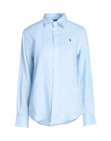 Polo Ralph Lauren Woman Shirt Sky Blue Size Xl Linen