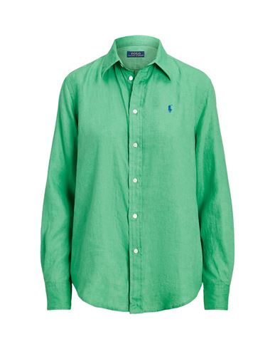 Shop Polo Ralph Lauren Woman Shirt Green Size L Linen