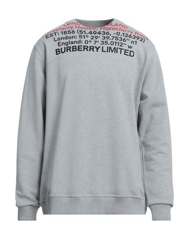 Burberry Man Sweatshirt Grey Size L Cotton, Elastane