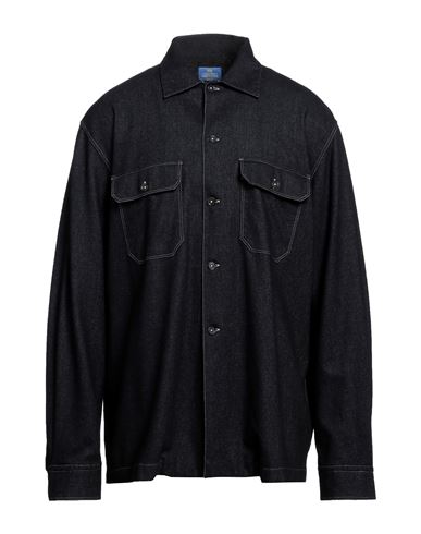 Alessandro Gherardi Man Shirt Midnight Blue Size Xxl Wool, Polyester