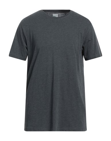 Solid ! Man T-shirt Lead Size M Organic Cotton, Polyester In Grey