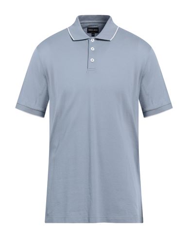 Giorgio Armani Man Polo Shirt Pastel Blue Size 48 Cotton