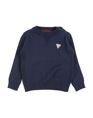 Guess Babies'  Newborn Boy Sweater Navy Blue Size 3 Organic Cotton, Polyamide