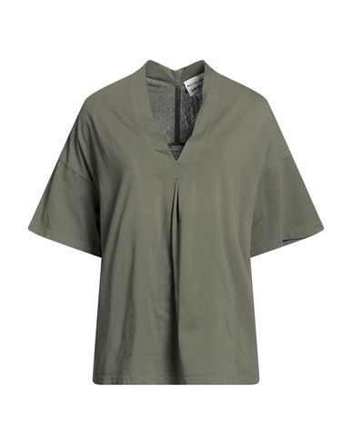 Alessia Santi Woman T-shirt Military Green Size 4 Cotton