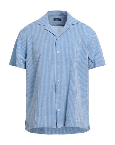 Tombolini Man Shirt Light Blue Size 15 ¾ Cotton, Linen