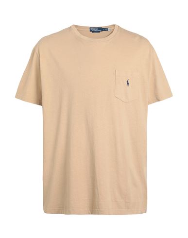 Polo Ralph Lauren Logo-embroidered Classic-fit Cotton And Linen-blend T-shirt In Vintage Khaki