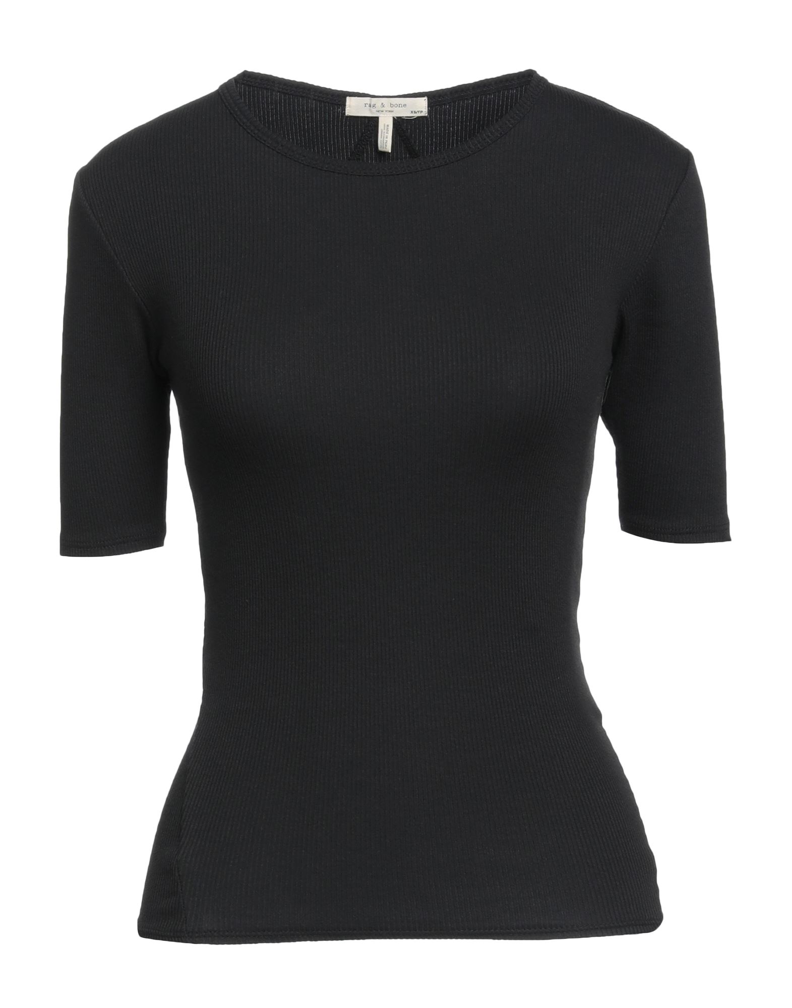 Rag & Bone Woman T-shirt Black Size Xs Organic Cotton, Elastane
