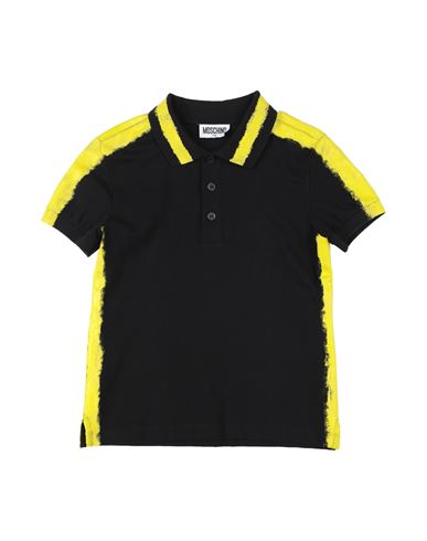 Moschino Kid Babies'  Toddler Boy Polo Shirt Black Size 6 Cotton, Elastane
