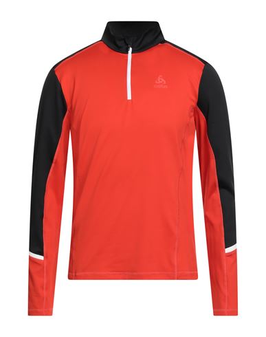 Odlo Man Sweatshirt Tomato Red Size Xxl Polyester, Elastane In Red