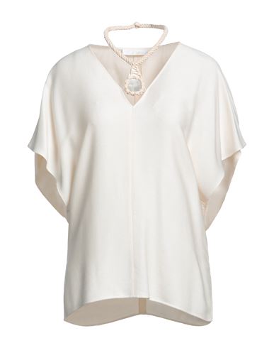 Chloé Woman Top Cream Size 8 Silk In White