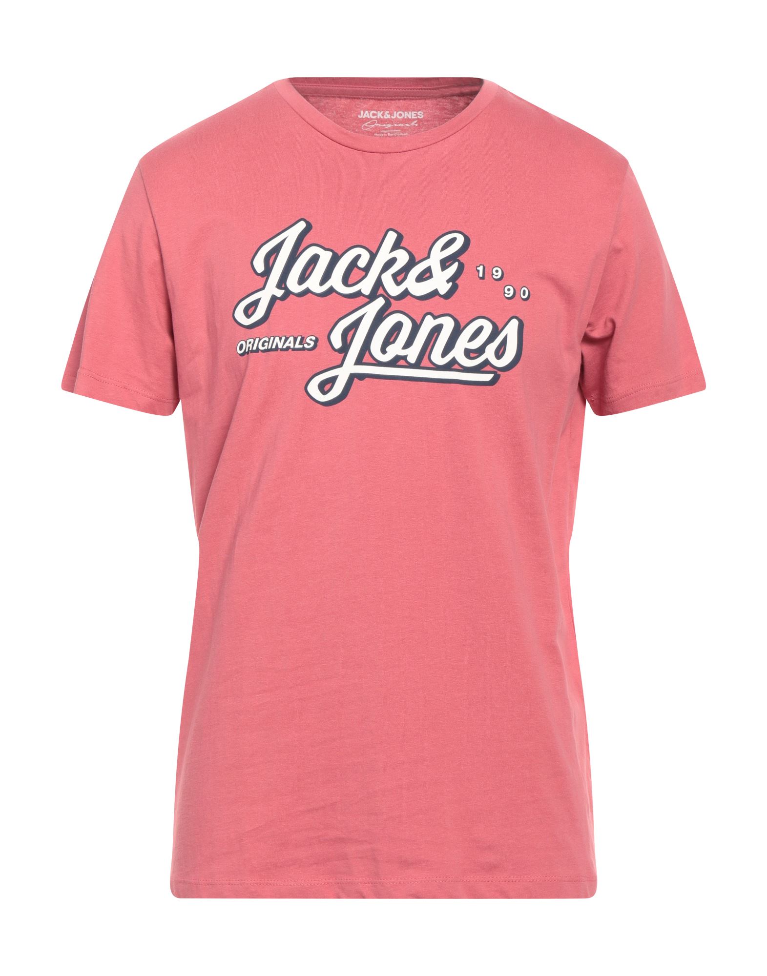 Jack & Jones Man T-shirt Pastel Pink Size S Cotton