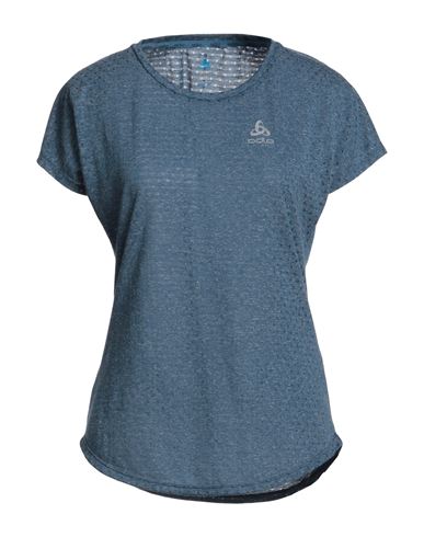 Odlo Woman T-shirt Slate Blue Size Xs Polyester, Linen