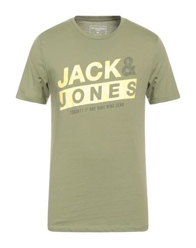 Jack & Jones Man T-shirt Military Green Size M Cotton