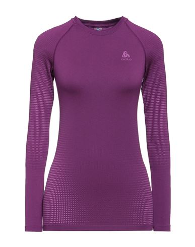 Odlo Woman T-shirt Purple Size L Recycled Polyamide, Recycled Polyester, Recycled Elastane