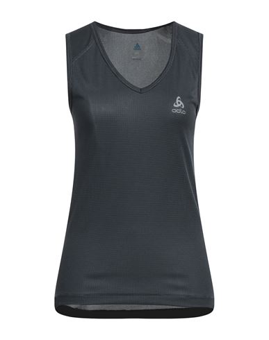 Odlo Woman Tank Top Black Size Xs Polyester, Polypropylene In Grey