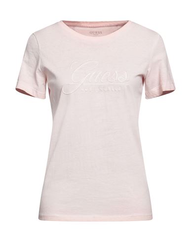 Guess Woman T-shirt Light Pink Size S Cotton