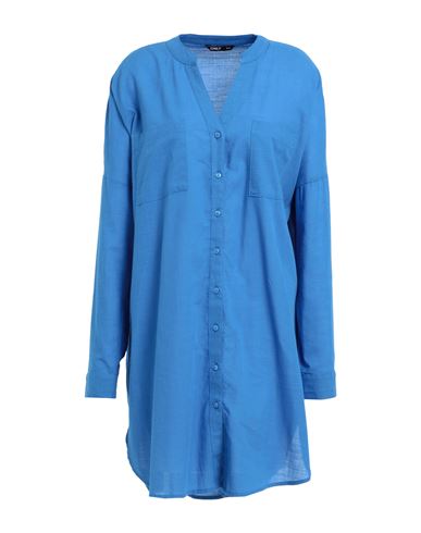 Only Woman Shirt Azure Size Xs/s Cotton In Blue
