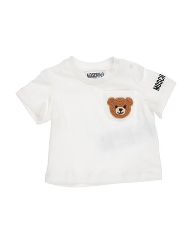 Moschino Baby Newborn T-shirt White Size 3 Cotton, Elastane, Polyester