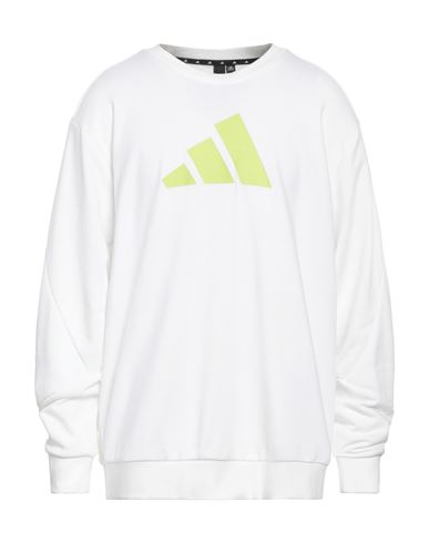 Adidas Originals Adidas Man Sweatshirt White Size L Cotton, Recycled Polyester, Elastane