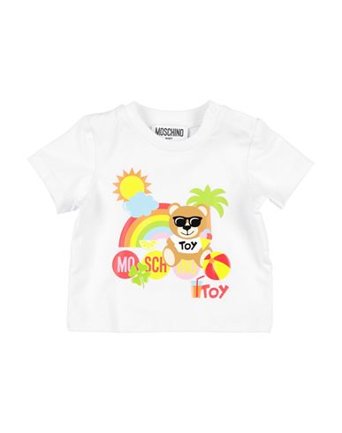 Moschino Baby Newborn T-shirt White Size 3 Cotton, Elastane
