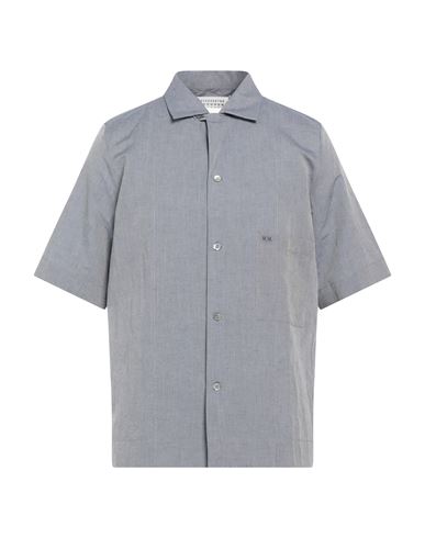 Maison Margiela Man Shirt Blue Size 16 ½ Cotton, Linen