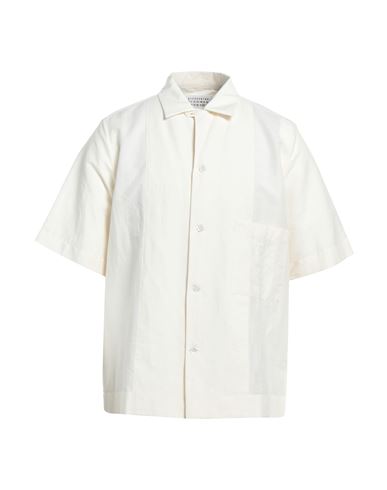 Maison Margiela Man Shirt Ivory Size 15 ½ Cotton, Linen In White