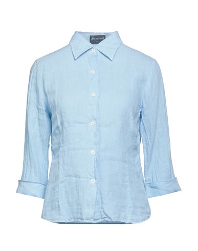 Jasper Reed Woman Shirt Sky Blue Size Xs Linen