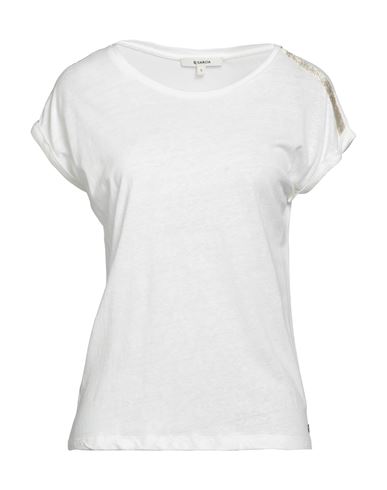 Garcia Woman T-shirt White Size S Linen, Viscose