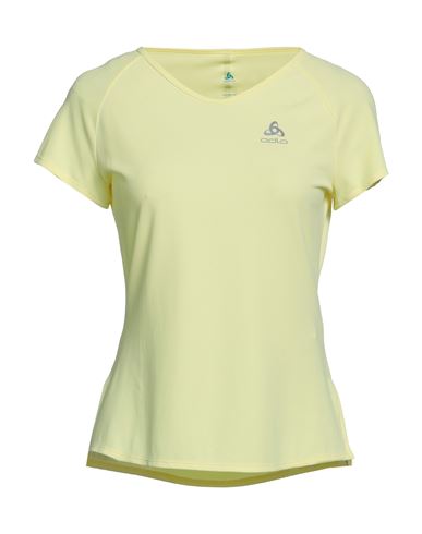 Odlo Woman T-shirt Light Yellow Size M Polyamide, Polyester
