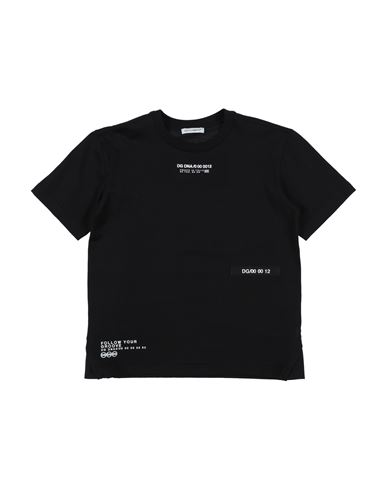 Dolce & Gabbana Babies'  Toddler Boy T-shirt Black Size 5 Cotton, Polyamide, Polyurethane, Polyester, Viscose