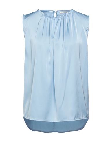 Souvenir Woman Top Light Blue Size Xs Polyester, Elastic Fibres