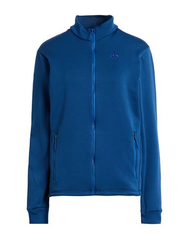 Odlo Man Sweatshirt Navy Size S Recycled Polyester, Elastane In Blue