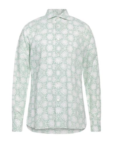 Borriello Napoli Man Shirt Light Green Size 16 ½ Cotton, Linen