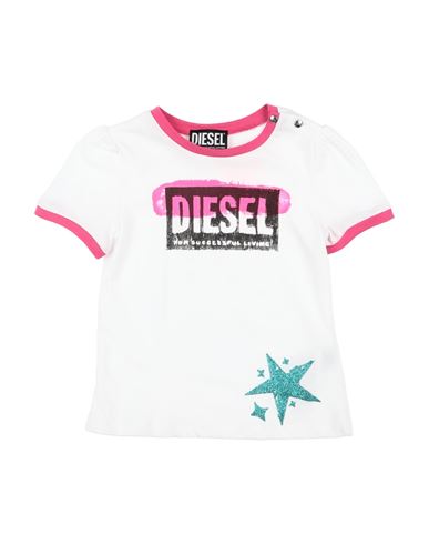 Diesel Babies'  Newborn Girl T-shirt White Size 3 Cotton