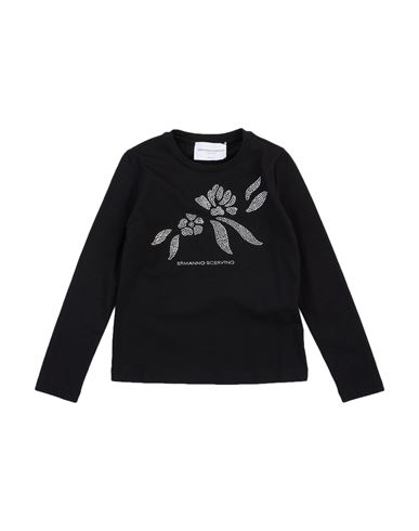 Ermanno Scervino Junior Babies'  Toddler Girl T-shirt Black Size 6 Cotton, Elastane