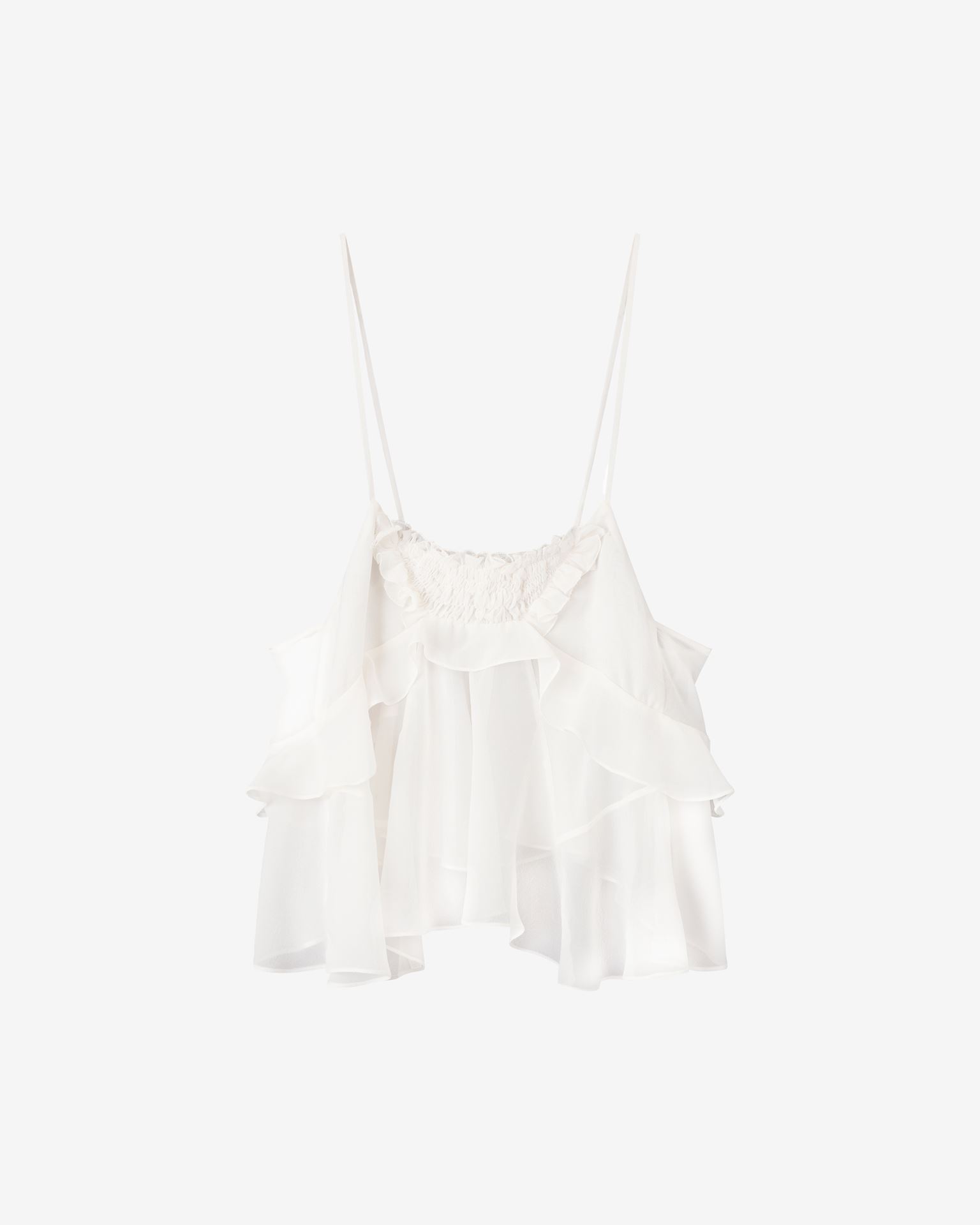 Shop Isabel Marant Tamila Silk Top In White