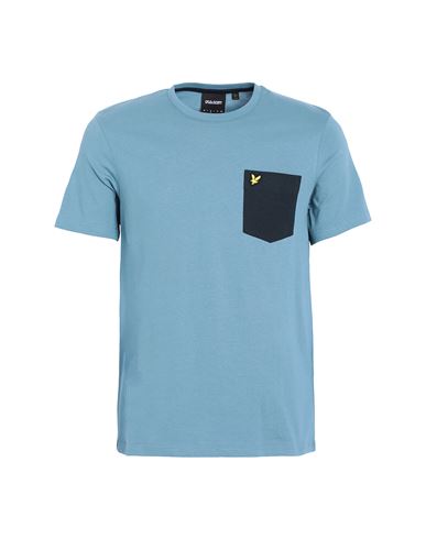 Lyle & Scott Man T-shirt Pastel Blue Size Xl Cotton