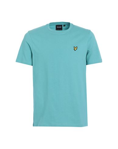 Lyle & Scott Man T-shirt Turquoise Size L Cotton In Blue