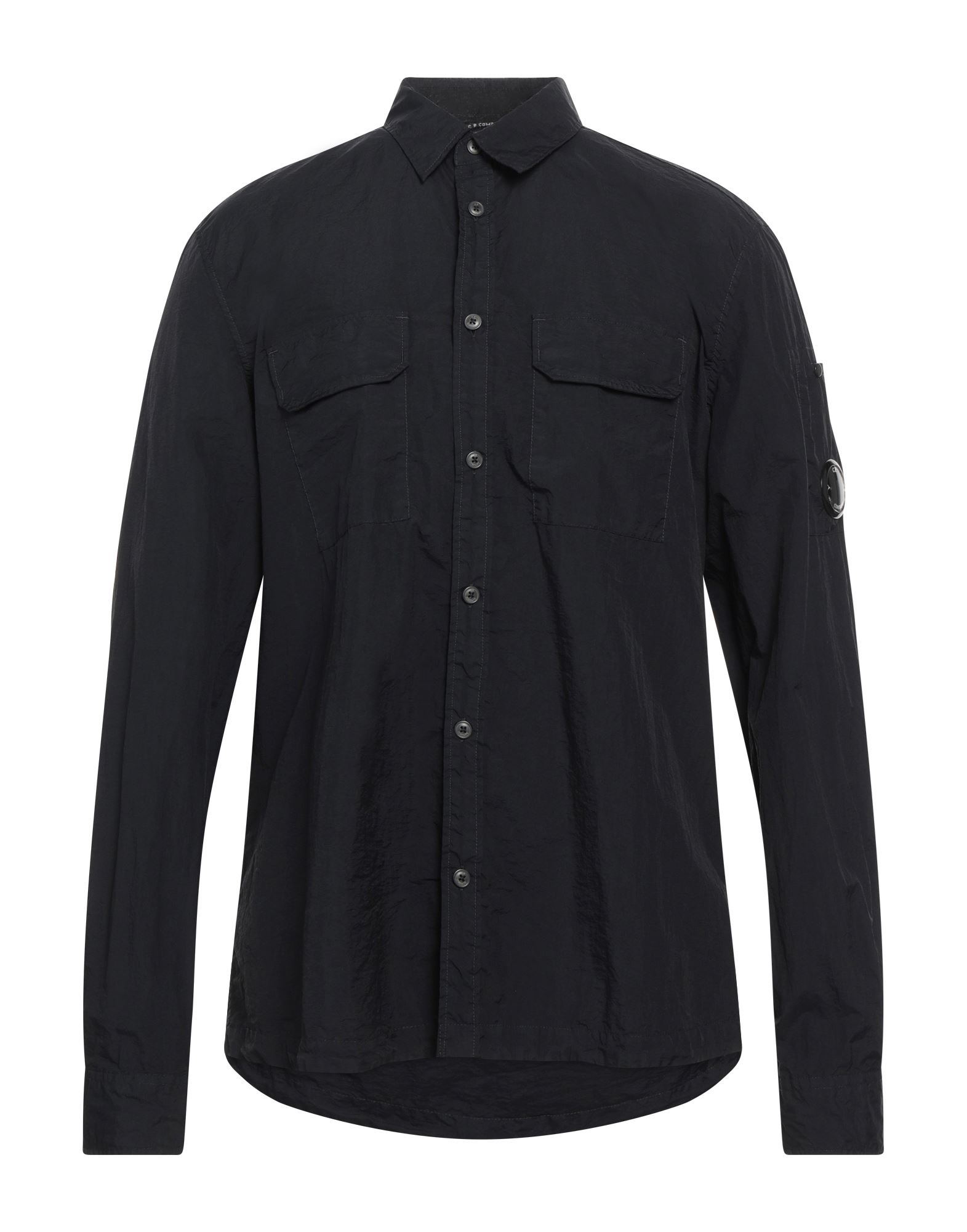 C.p. Company C. P. Company Man Shirt Midnight Blue Size S Polyamide In Blue