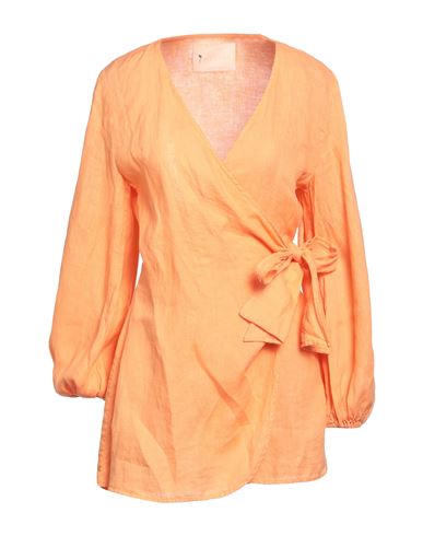Manebi Manebí Woman Shirt Orange Size Xs Linen