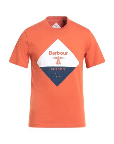 Barbour Beacon Man T-shirt Orange Size M Cotton In Orange
