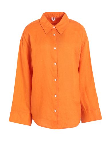 Arket Woman Shirt Orange Size 14 Linen