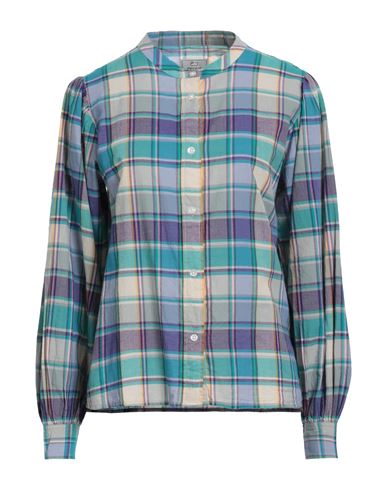 Woolrich Woman Shirt Turquoise Size Xs Cotton In Blue