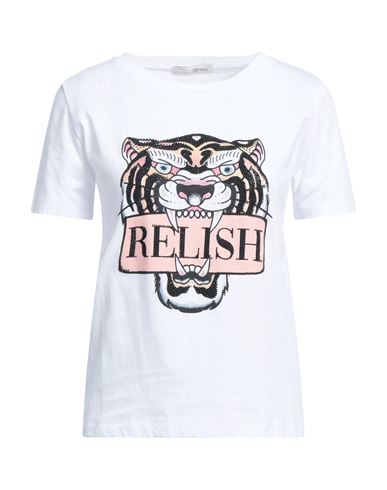 Relish Woman T-shirt White Size S Cotton