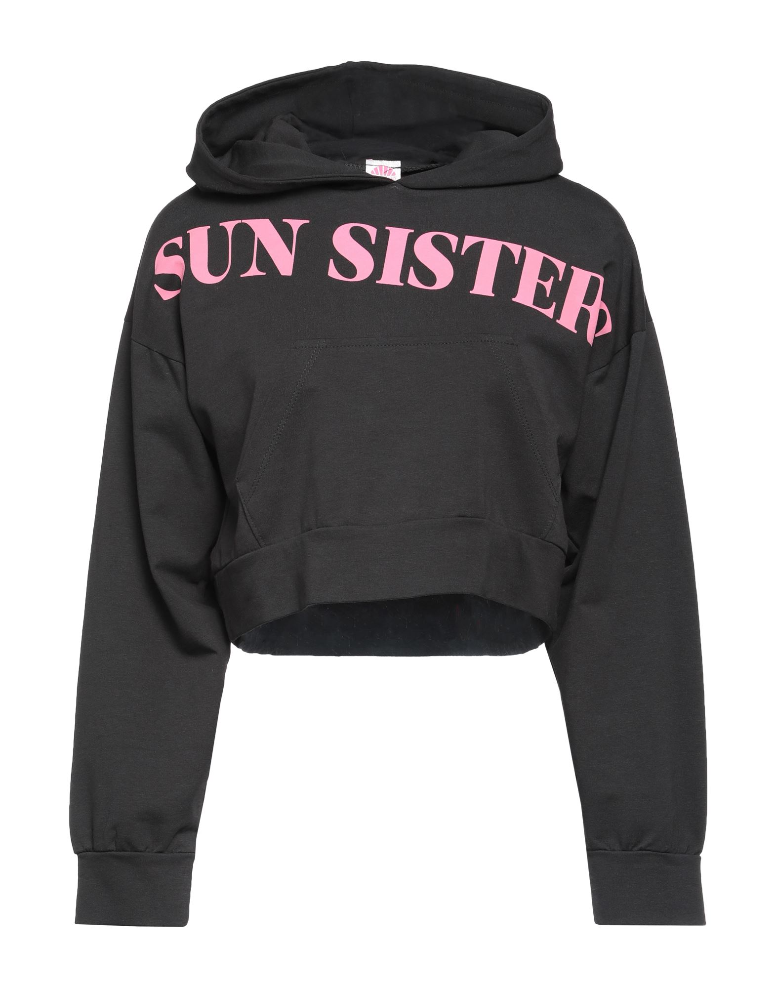 SUN SISTERS BEACHWEAR SUN SISTERS BEACHWEAR WOMAN SWEATSHIRT BLACK SIZE M/L COTTON, ELASTANE 