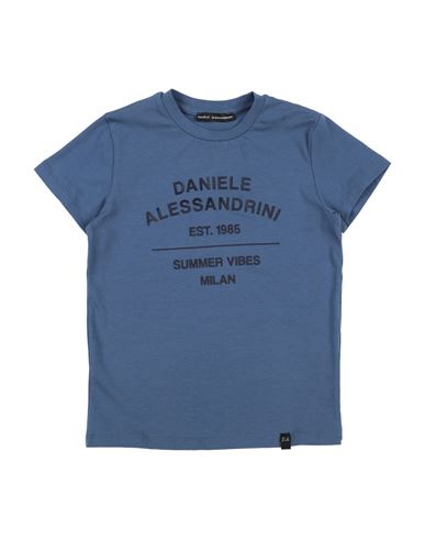 Shop Daniele Alessandrini Toddler Boy T-shirt Slate Blue Size 6 Cotton, Elastane